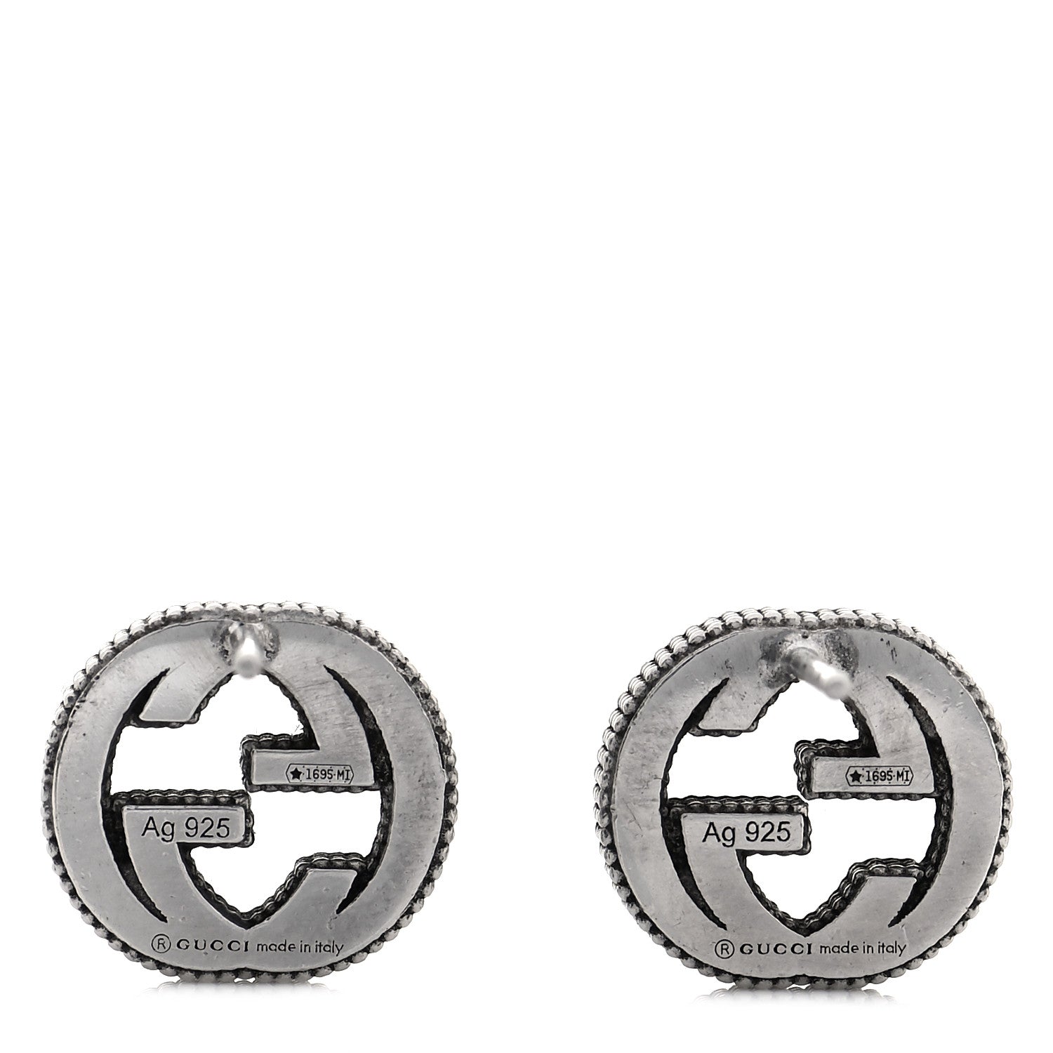 Gucci Sterling Silver Interlocking G Stud Earrings 3 of 4