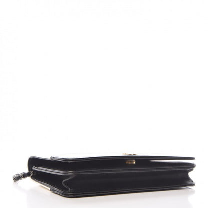 Chanel Aged Calfskin Quilted Gabrielle Wallet On Chain WOC White Black 4 of 9
