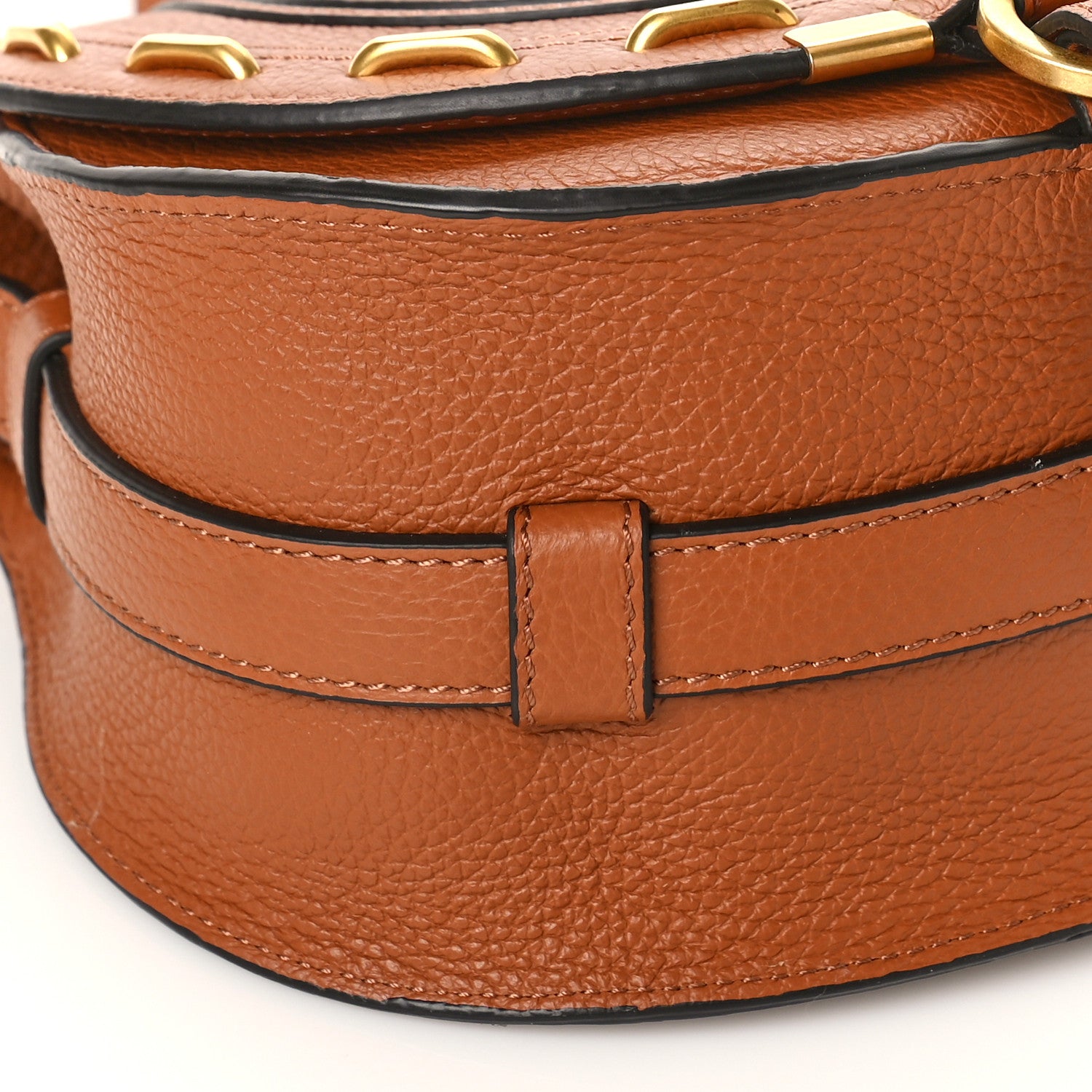 Chloe Grained Calfskin Studded Small Marcie Saddle Tan 7 of 9