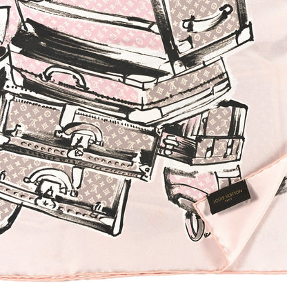 Louis Vuitton Silk Monogram Trunks Square Scarf Rose Poudre 3 of 3