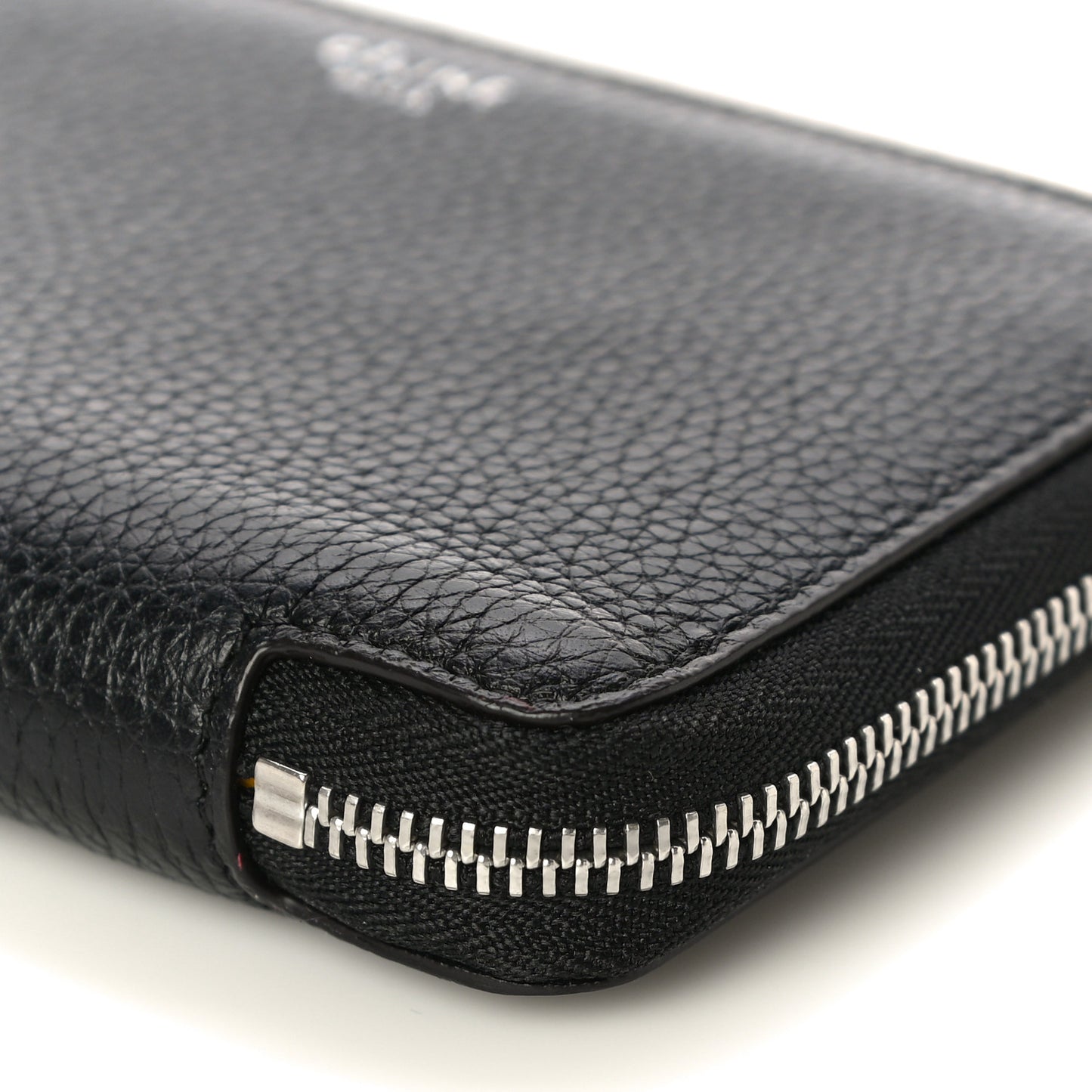 Drummed Calfskin Zip Around Multifunction Wallet Black Citron