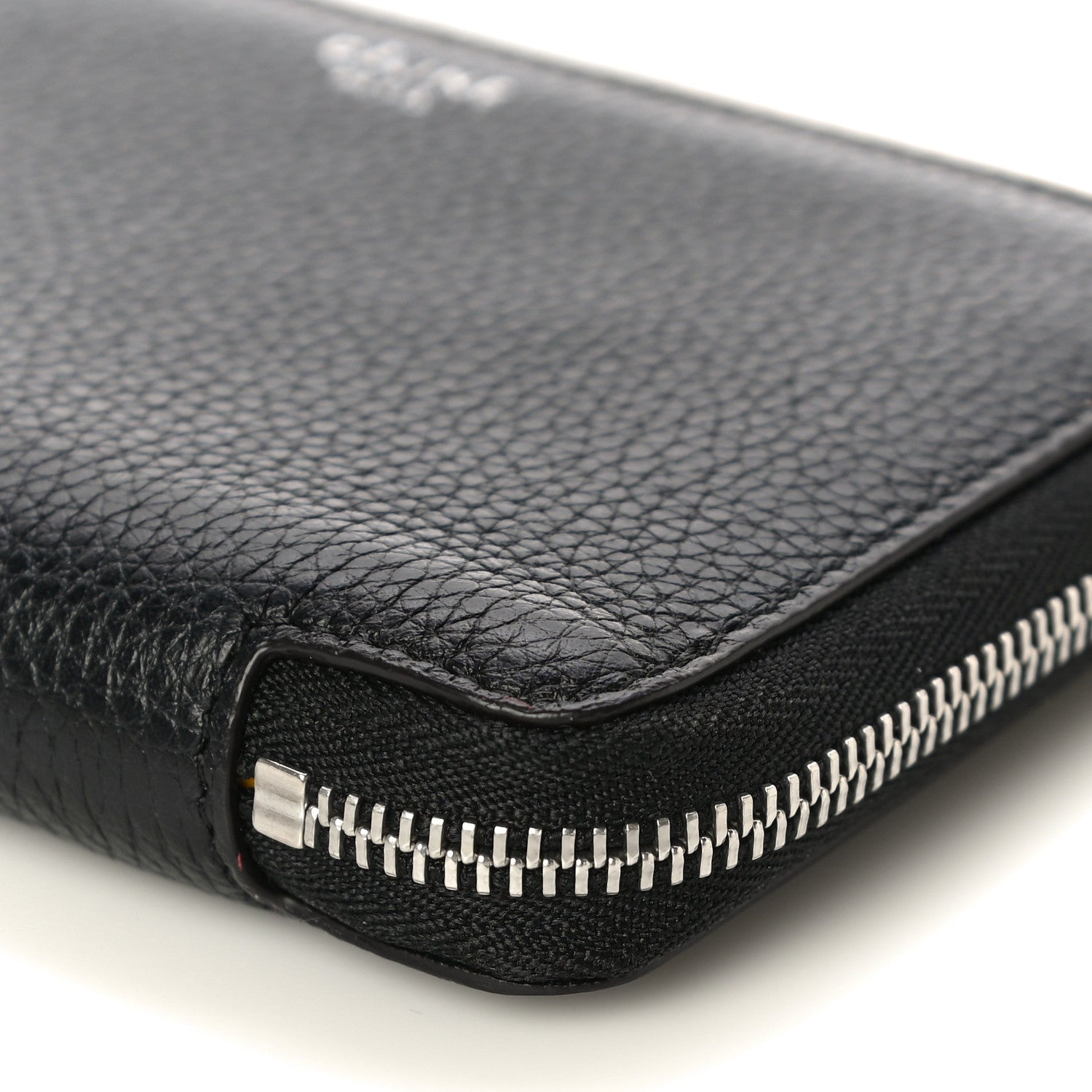 Celine Drummed Calfskin Zip Around Multifunction Wallet Black Citron 9 of 9