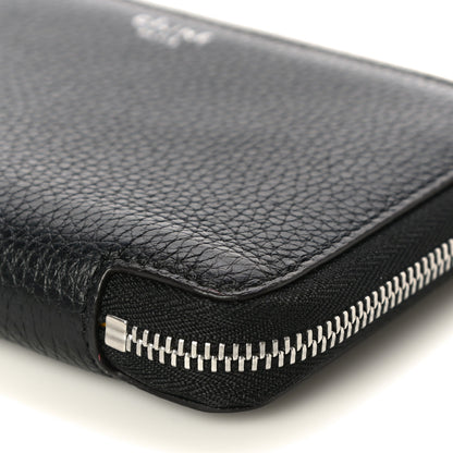 Celine Drummed Calfskin Zip Around Multifunction Wallet Black Citron 9 of 9
