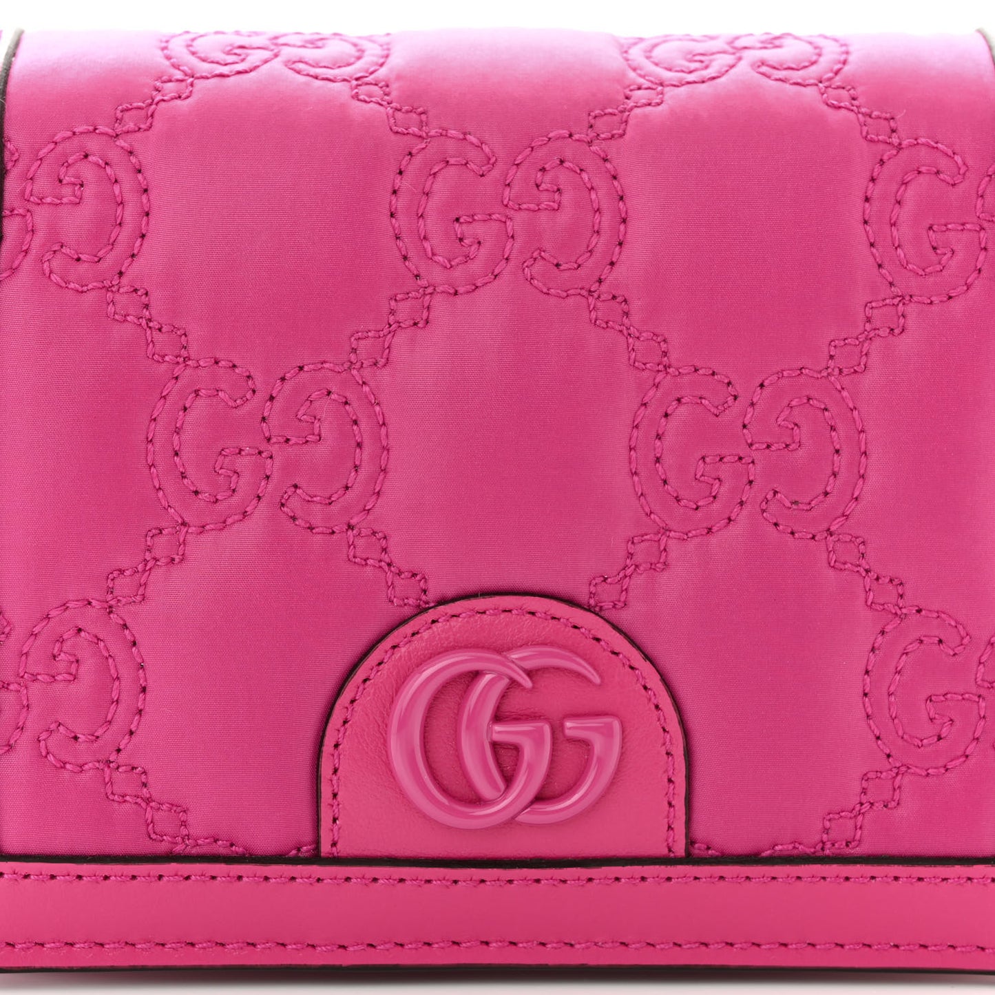 Nylon Calfskin Enamel GG Matelasse Mini Chain Bag Lovely