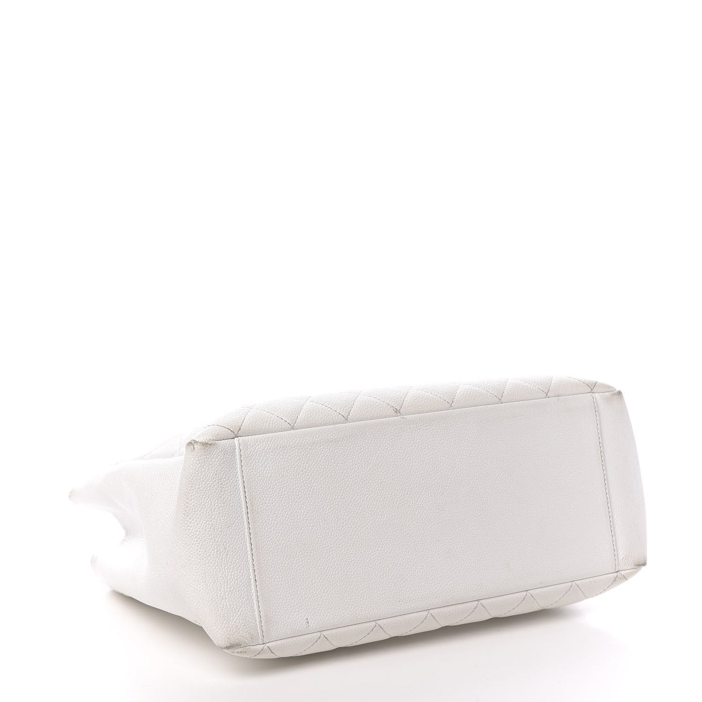Caviar Quilted Grand Shopping Tote GST White