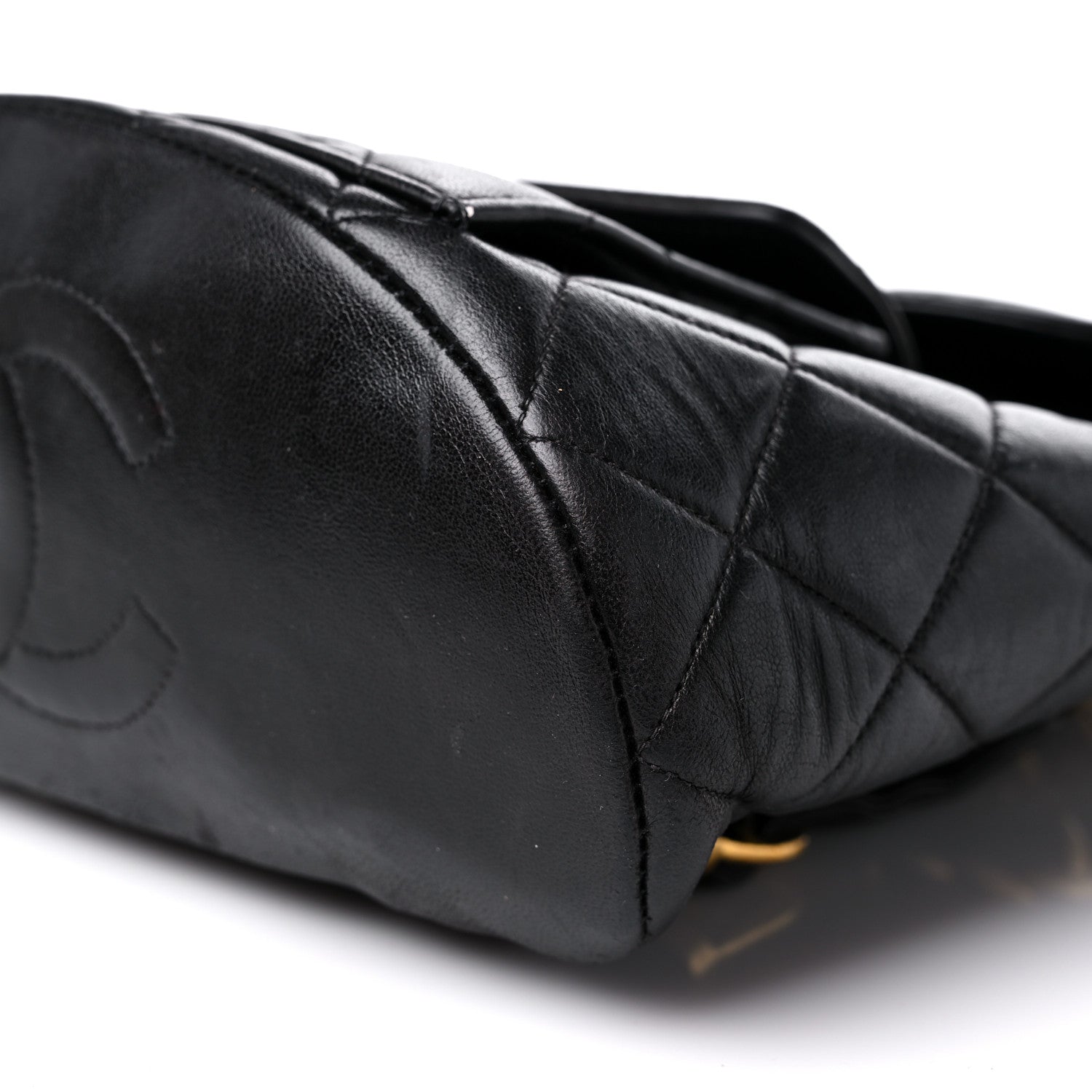 Chanel Lambskin Quilted Drawstring Backpack Black 9 of 16