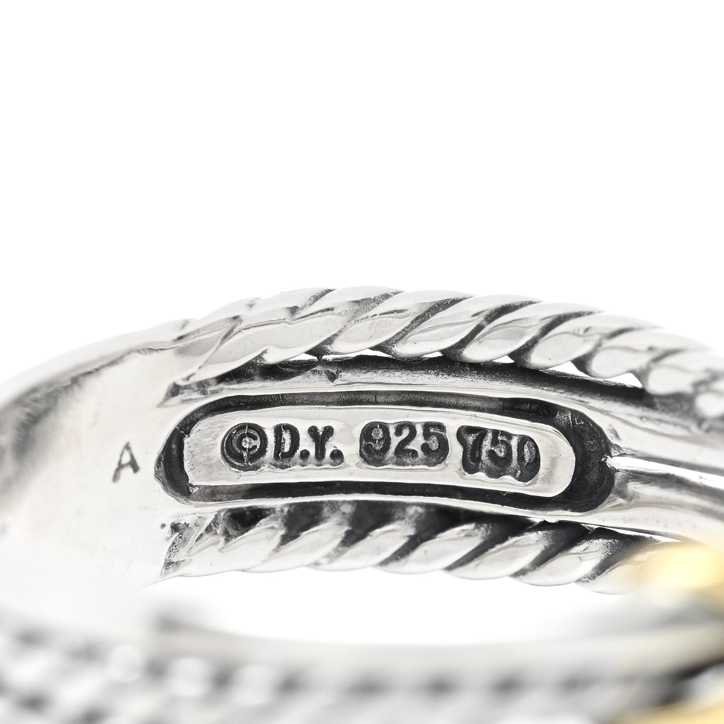 Sterling Silver 18K Yellow Gold 6mm X Crossover Ring 54 7