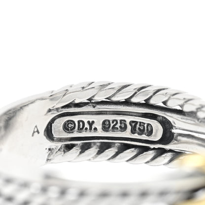 David Yurman Sterling Silver 18K Yellow Gold 6mm X Crossover Ring 54 7 4 of 4
