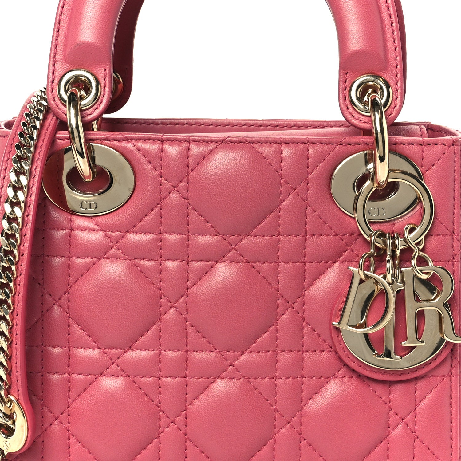 Christian Dior Lambskin Cannage Mini Lady Dior Pink 8 of 10