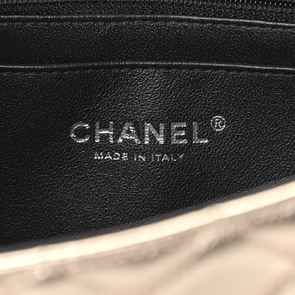Chanel Metallic Lambskin Quilted Mini Rectangular Flap Gold Black 6 of 10