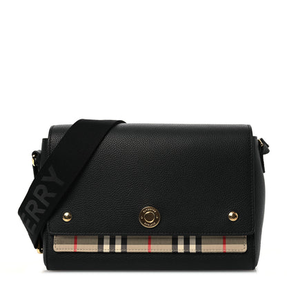 Burberry Grainy Calfskin Vintage Check Note Crossbody Bag Black 1 of 10