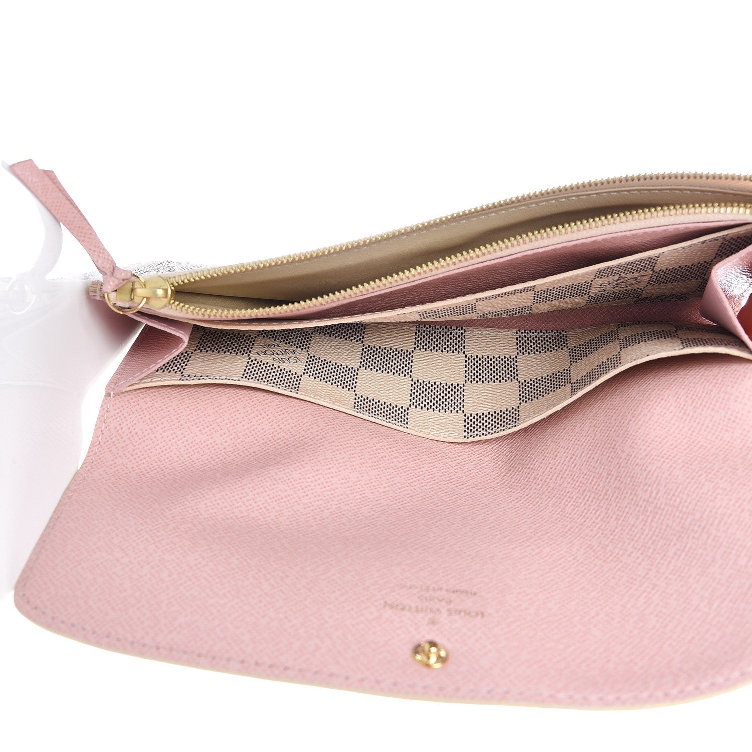 Louis Vuitton Damier Azur Emilie Wallet Rose Ballerine 5 of 9