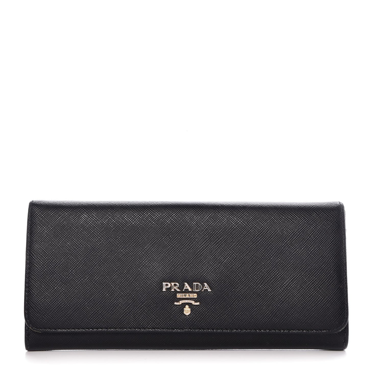 Saffiano Continental Flap Wallet Black