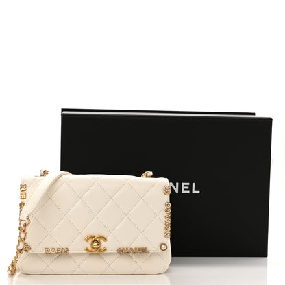 Chanel Lambskin Enamel Strass Quilted Mini Paris Monaco Flap White 11 of 11