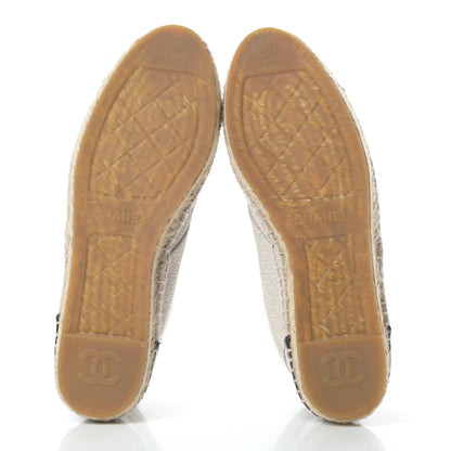 Chanel Crackled Calfskin High Top Espadrilles 39 Light Beige Black 5 of 12
