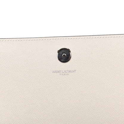 Saint Laurent Grain De Poudre Medium Classic Monogram Kate Satchel Porcellana Black 6 of 10