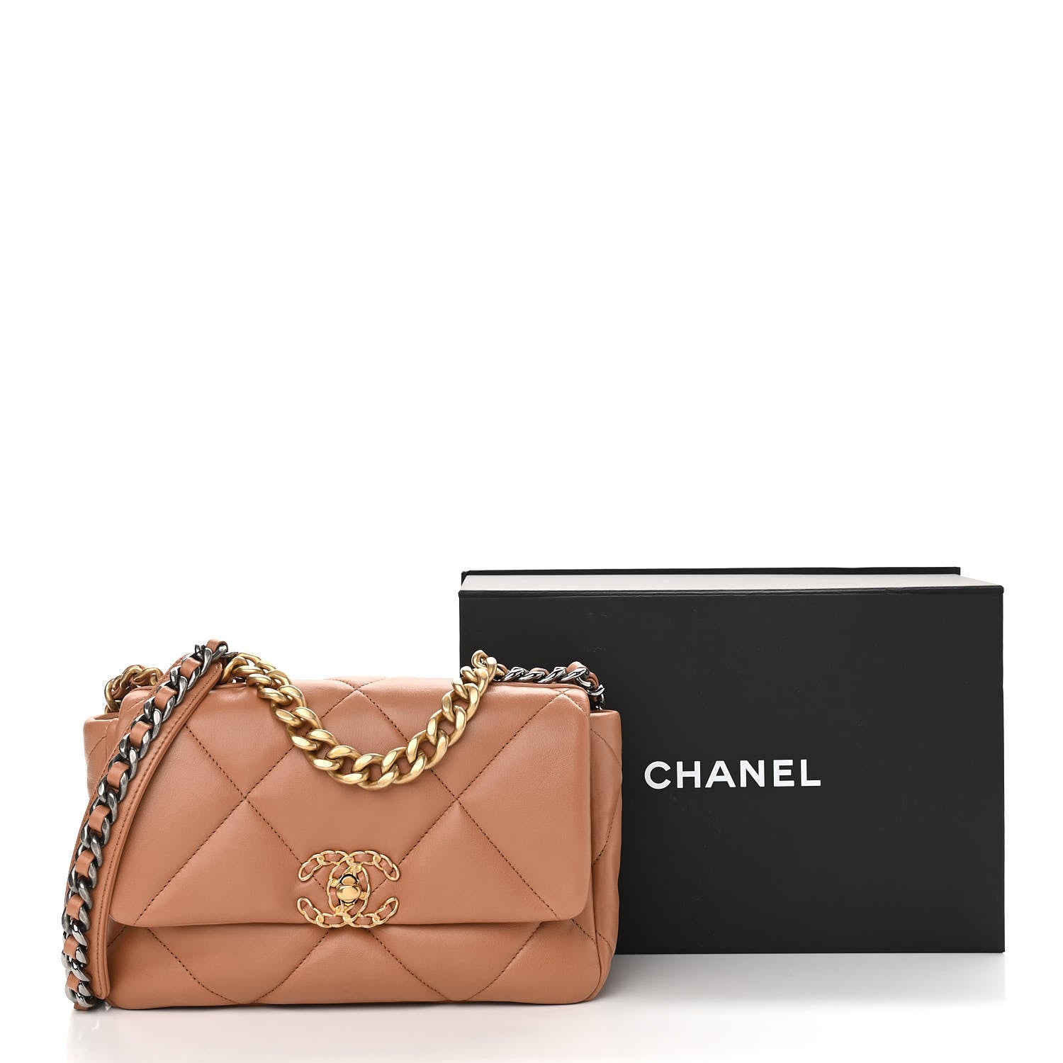 Chanel Lambskin Quilted Medium Chanel 19 Flap Brown 11 of 11