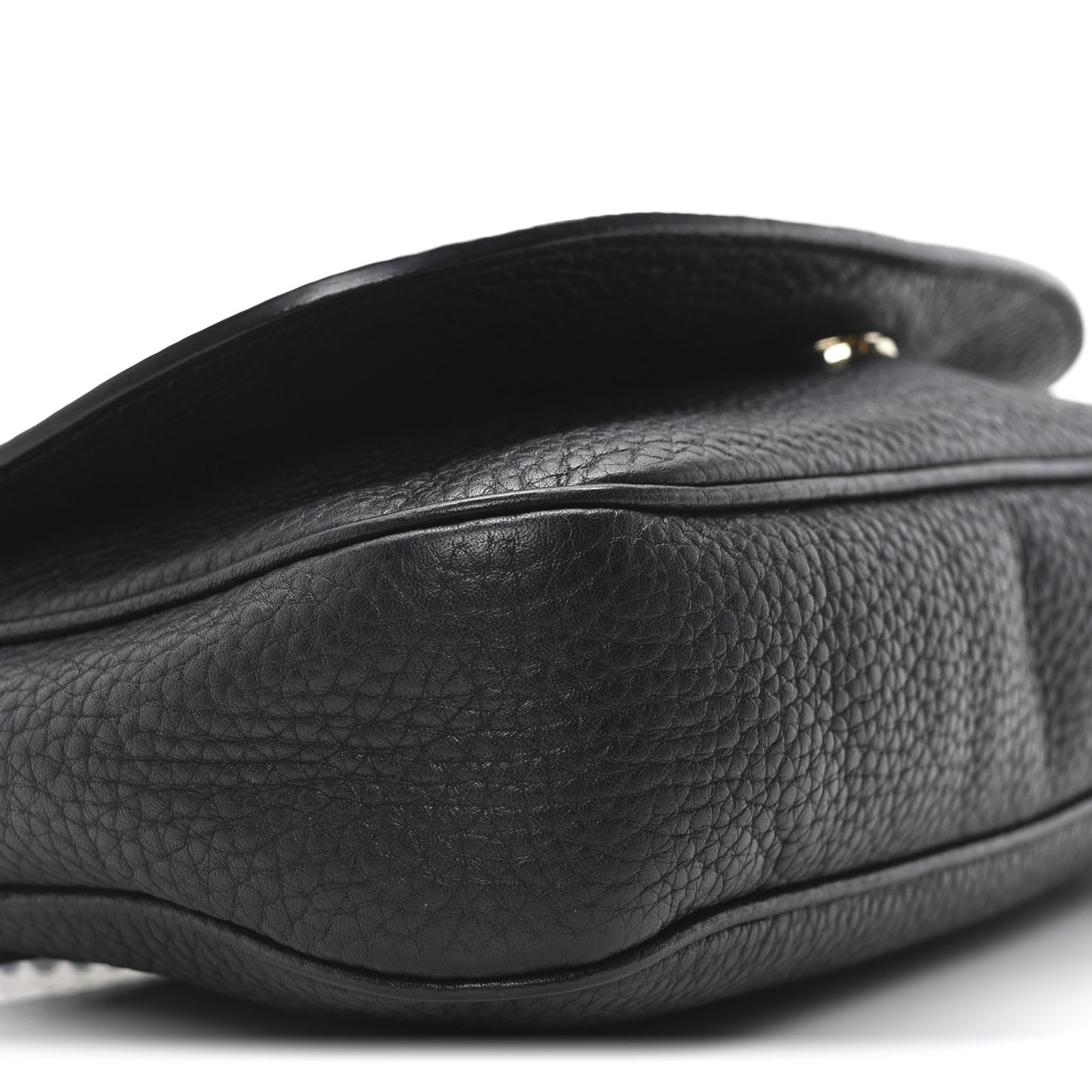 Pebbled Calfskin Medium Soho Flap Crossbody Black