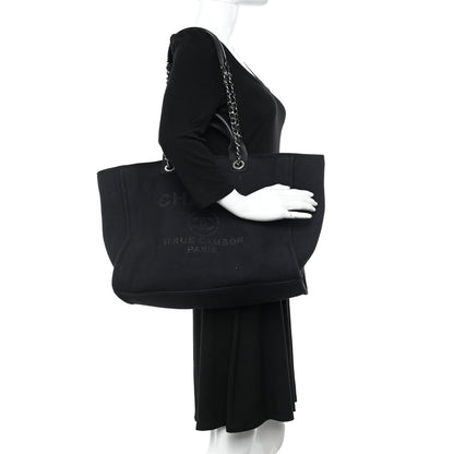 Chanel Mixed Fibers Medium Deauville Tote Black 2 of 10