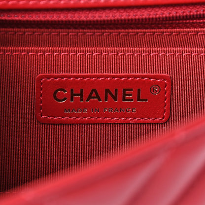 Chanel Calfskin Chevron Quilted Mini Statement Flap Red 8 of 9