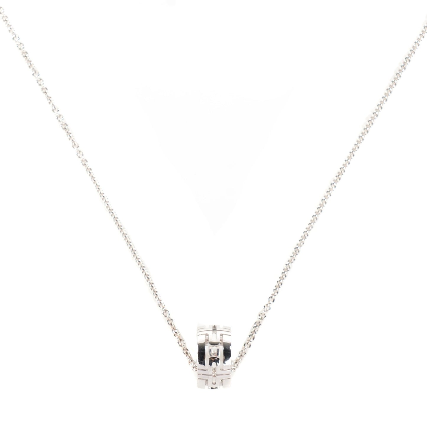 18K White Gold Parentesi Pendant Necklace