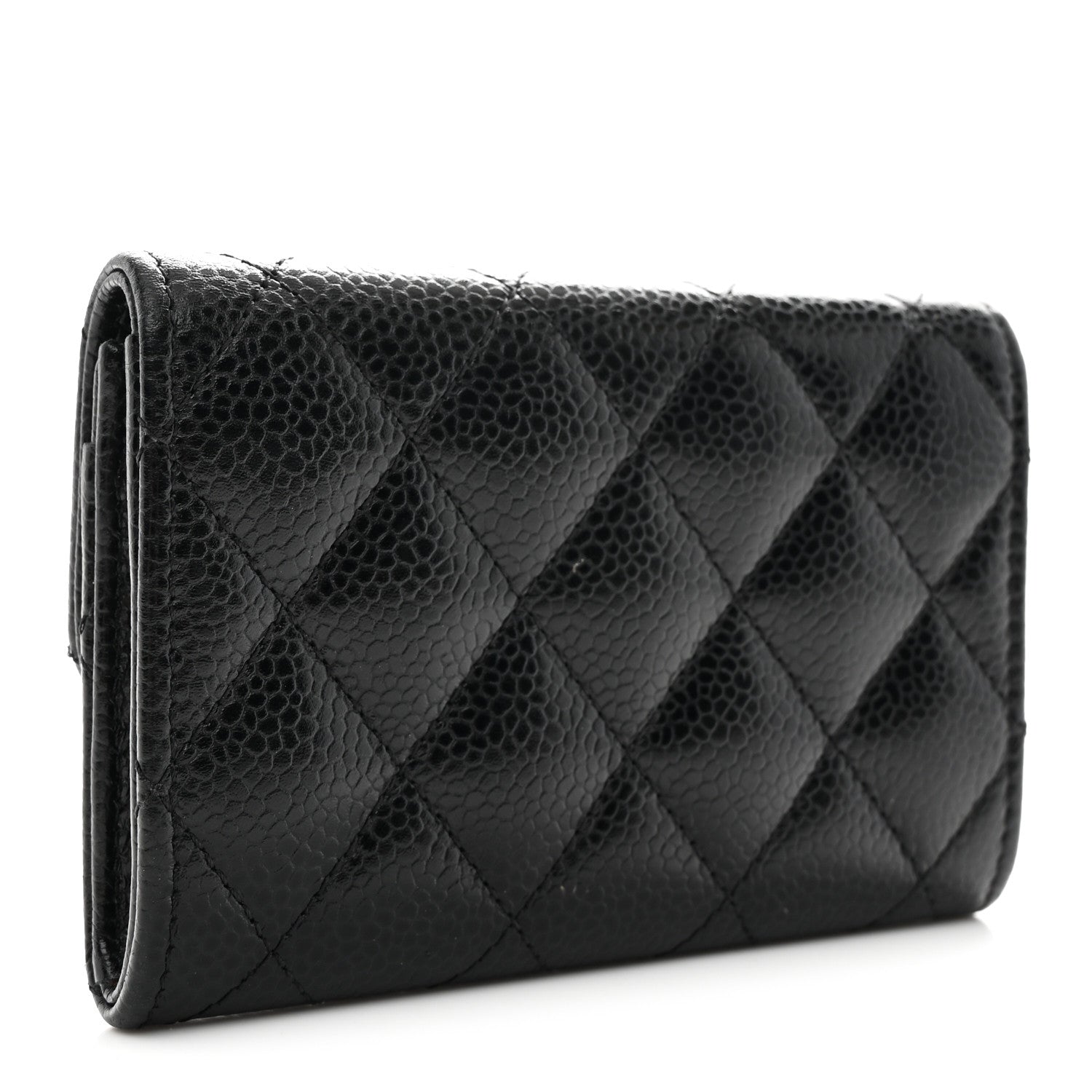 Chanel Caviar Quilted Flap Card Holder Wallet Black 3 of 9