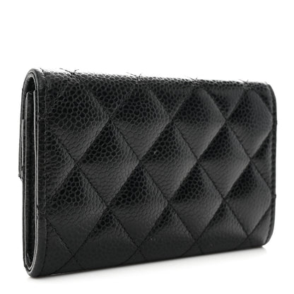Chanel Caviar Quilted Flap Card Holder Wallet Black 3 of 9