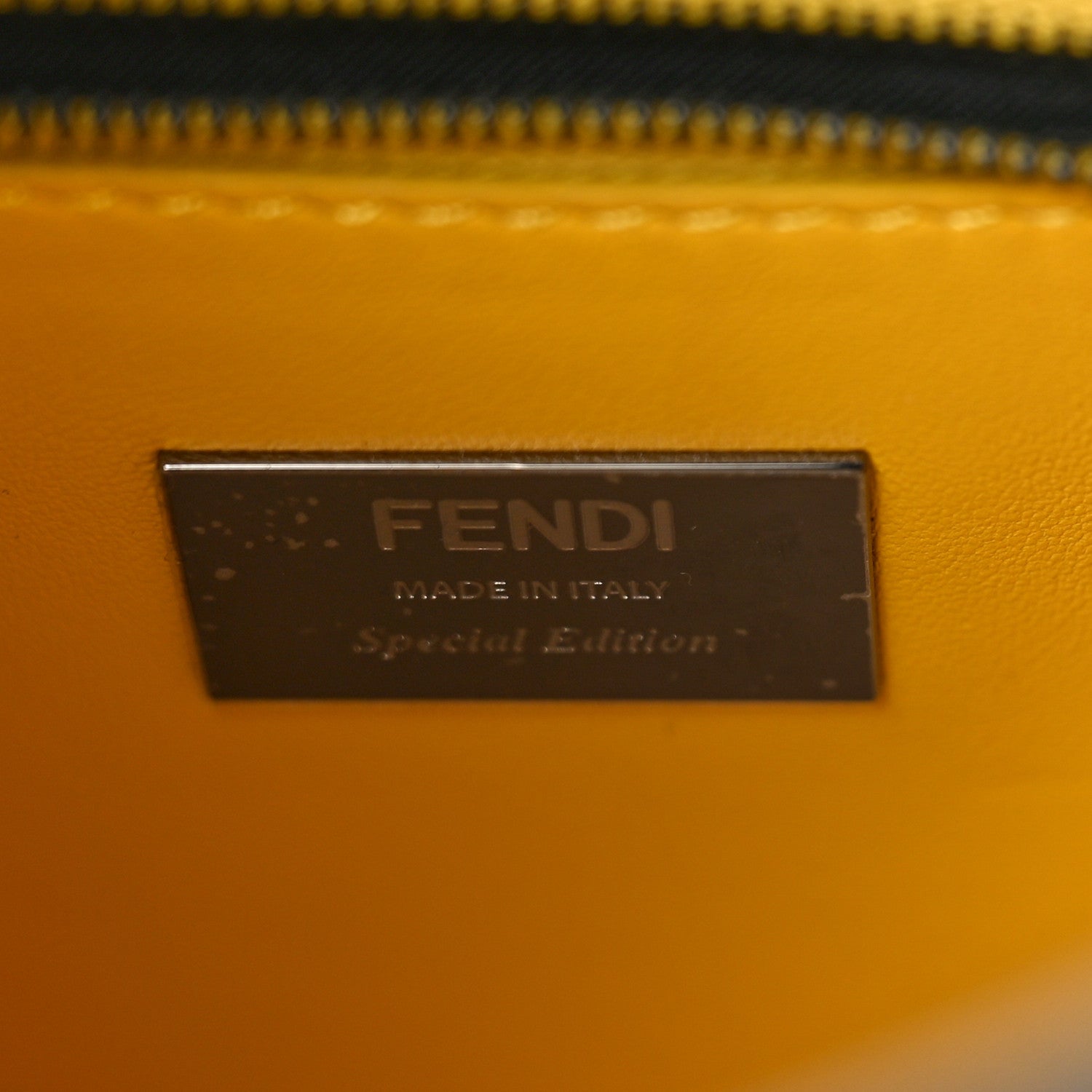 Fendi Nappa FF Mini Peekaboo Iconic Satchel Black Sunflower 6 of 8
