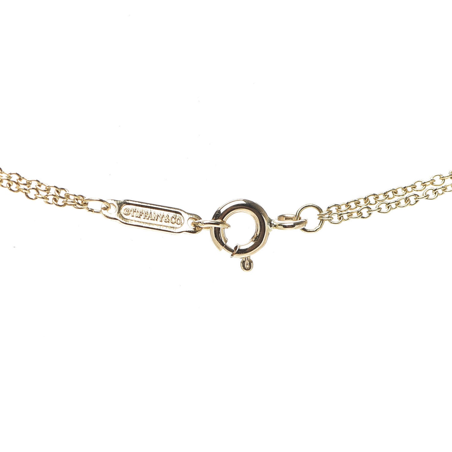 18K Yellow Gold Infinity Double Chain Pendant Necklace
