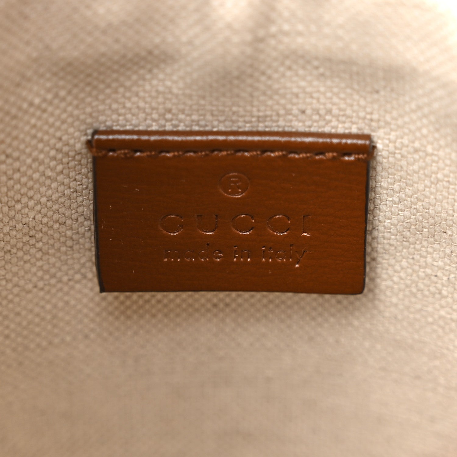Gucci GG Supreme Monogram Azalea Sakai Calfskin Small Horsebit 1955 Drawstring Bucket Bag Beige Ebony Brown Sugar 6 of 10