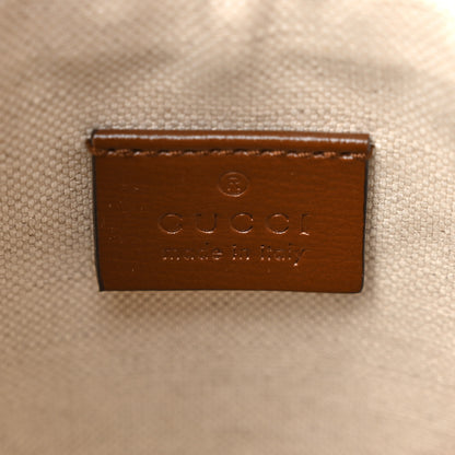 Gucci GG Supreme Monogram Azalea Sakai Calfskin Small Horsebit 1955 Drawstring Bucket Bag Beige Ebony Brown Sugar 6 of 10