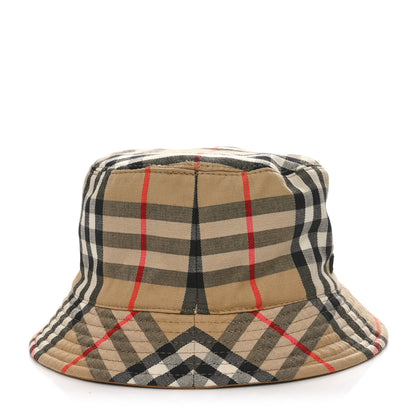 Burberry Calfskin Technical Cotton Vintage Check Bucket Hat Archive Beige 4 of 13
