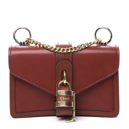 Chloe Shiny Goatskin Calfskin Aby Chain Shoulder Bag Sepia Brown 1 of 10