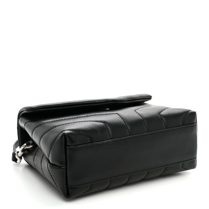Saint Laurent Calfskin Y Quilted Monogram Toy Loulou Crossbody Bag Black 4 of 10