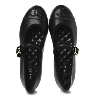 Chanel Lambskin Mary Jane Flats 38 Black 2 of 10