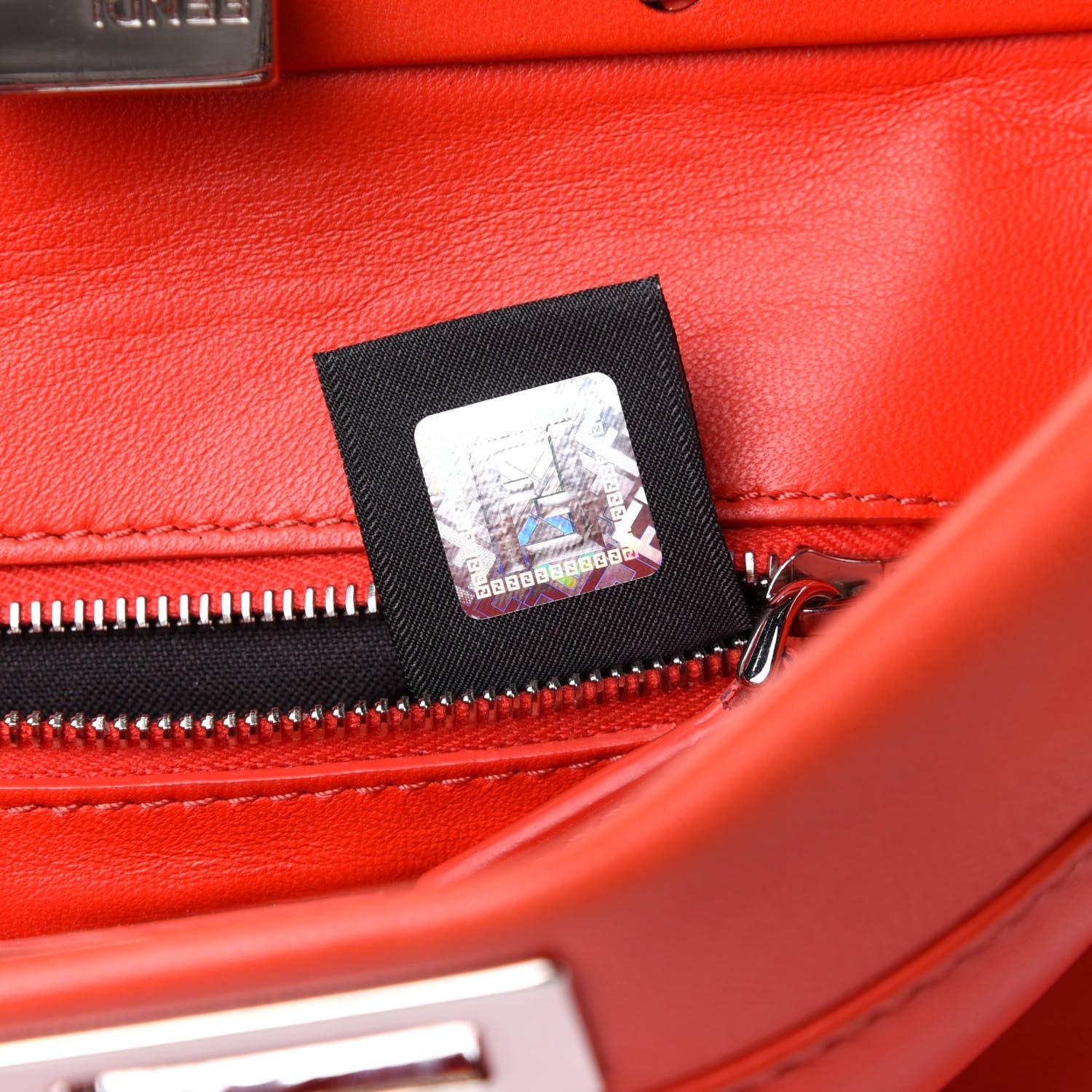 Fendi Nappa Mini Peekaboo Iconic Satchel Papavero 7 of 10