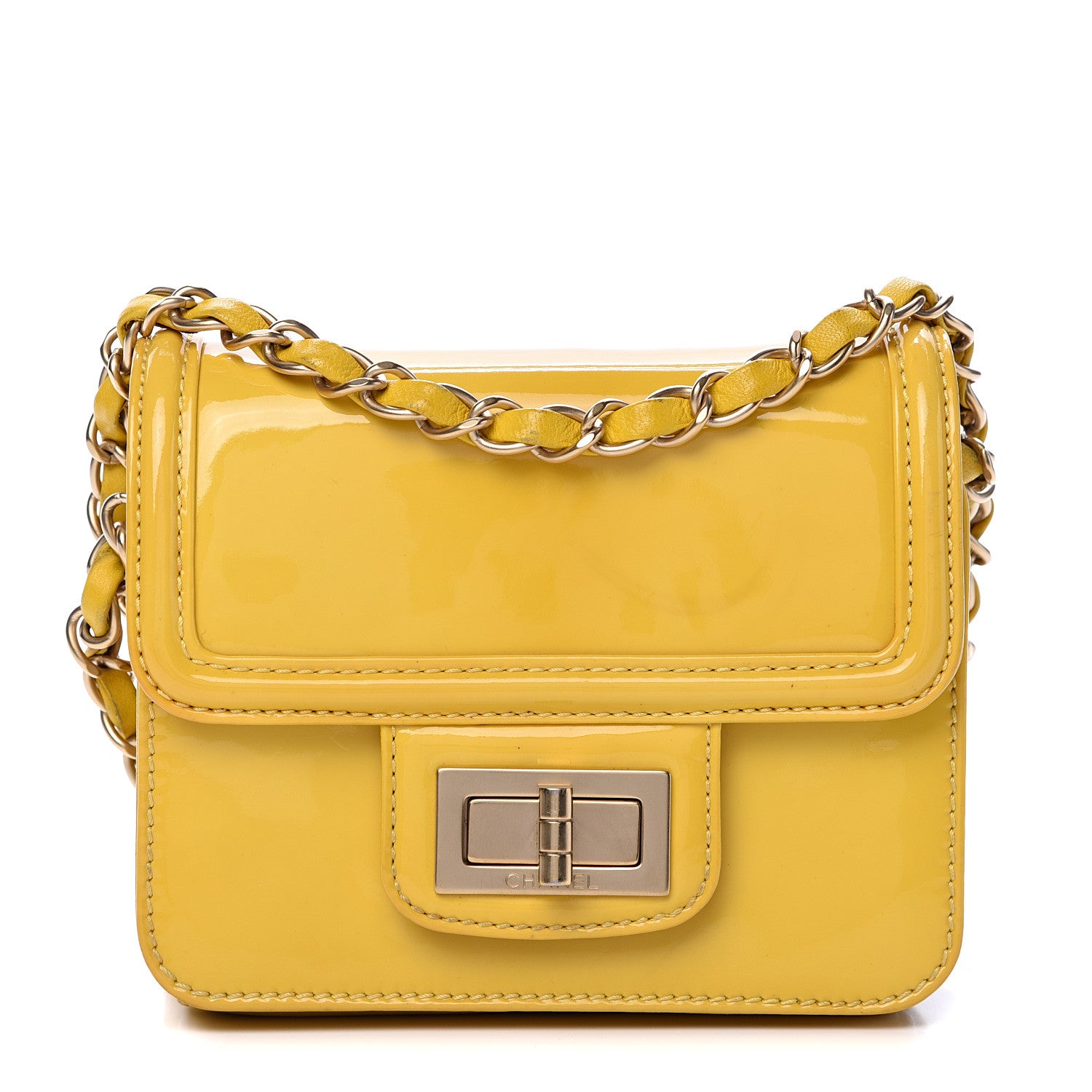 Chanel Patent Calfskin Mini Reissue Flap Yellow 1 of 17