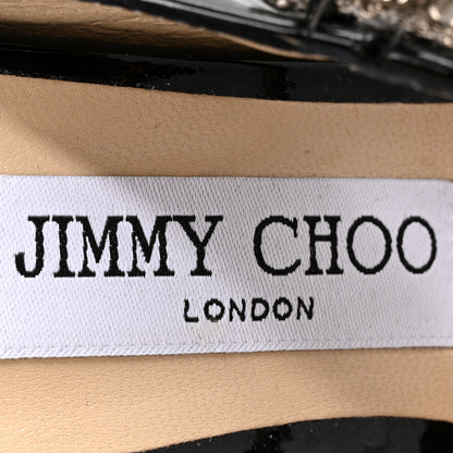 Jimmy Choo Patent Crystal Bing 100 Pumps 39.5 Black 7 of 8