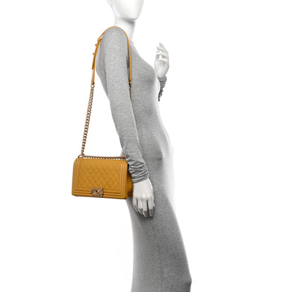 Chanel Calfskin Quilted Medium Boy Flap Yellow 3 of 11