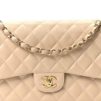Chanel Caviar Quilted Jumbo Double Flap Beige Clair 8 of 11