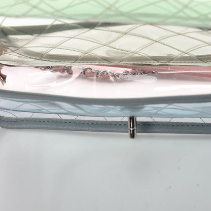 Chanel Lambskin PVC Quilted Medium Coco Splash Flap Blue Green 5 of 16