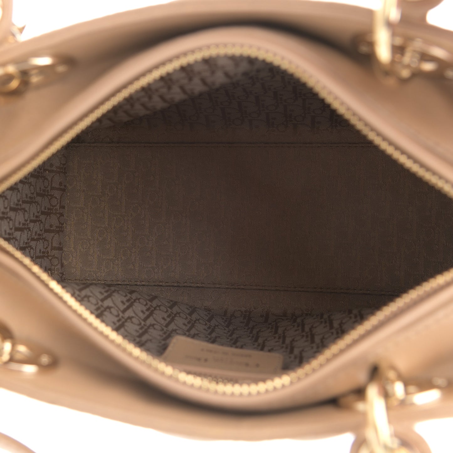 Lambskin Cannage Medium Lady Dior Beige