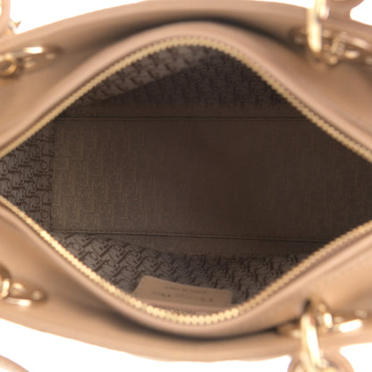 Christian Dior Lambskin Cannage Medium Lady Dior Beige 5 of 10
