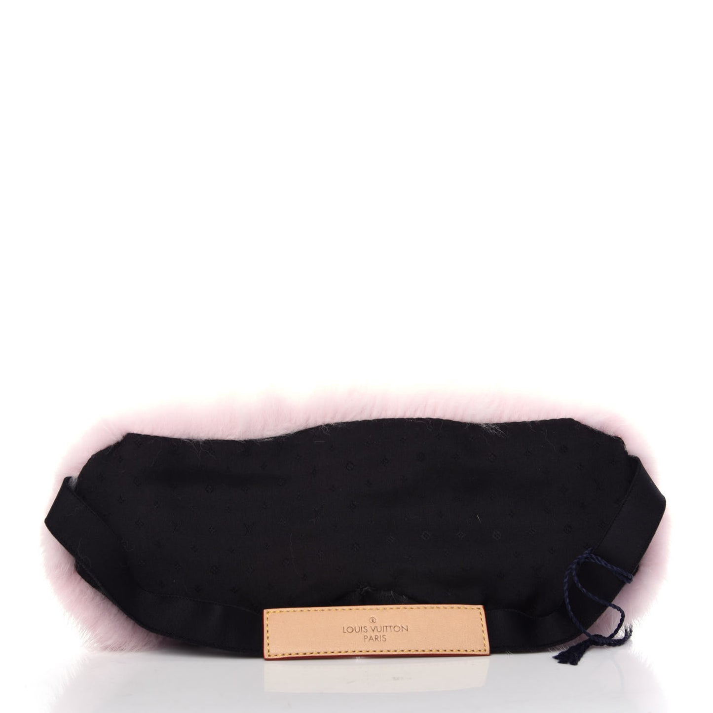 Monogram Mink Fur Sleep Mask Light Pink