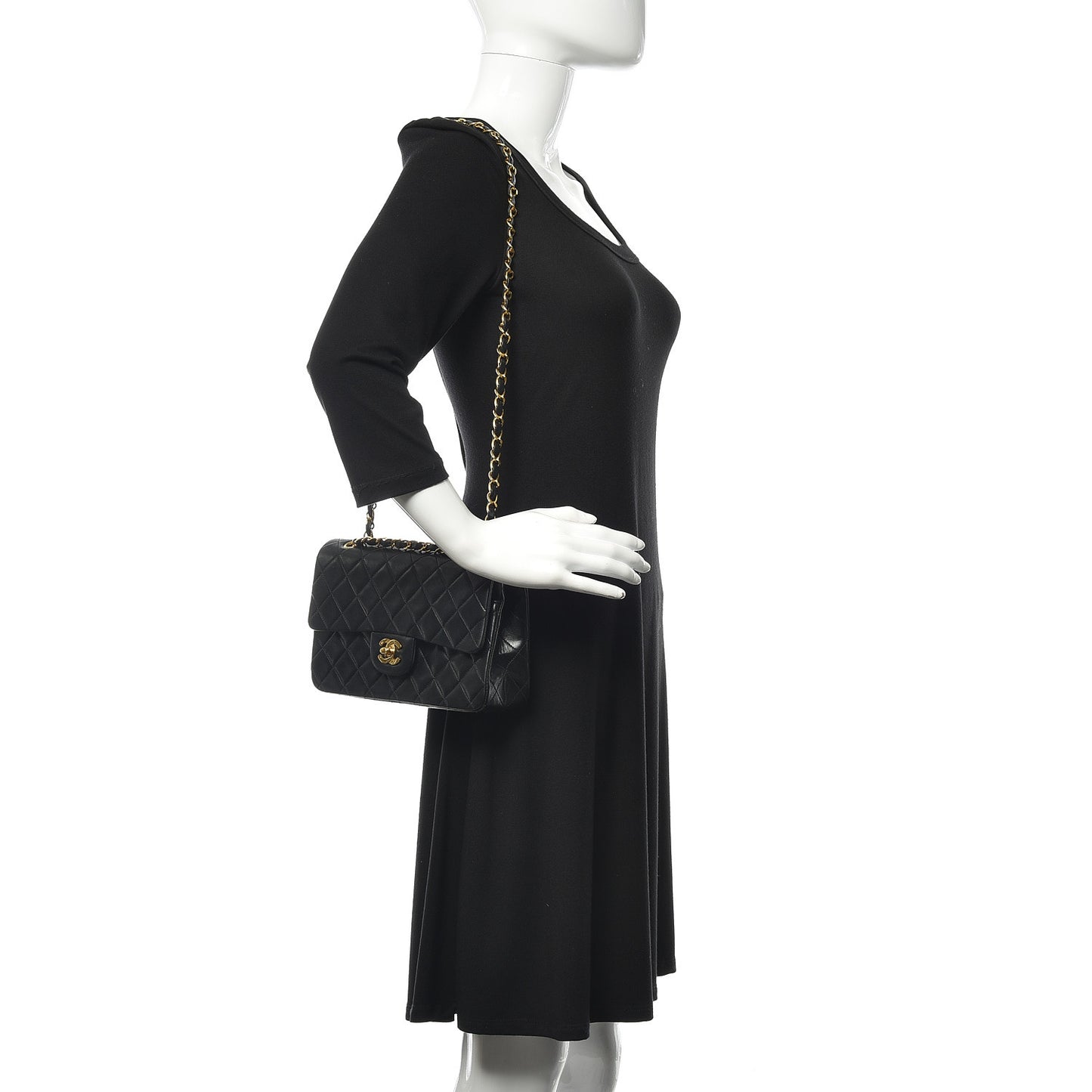Pebbled Calfskin Medium Rockstud Flip Lock Crossbody Bag Black