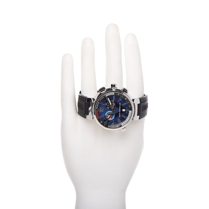 Louis Vuitton Stainless Steel Rubber 44mm Tambour Regatta Quartz Watch Blue 2 of 8