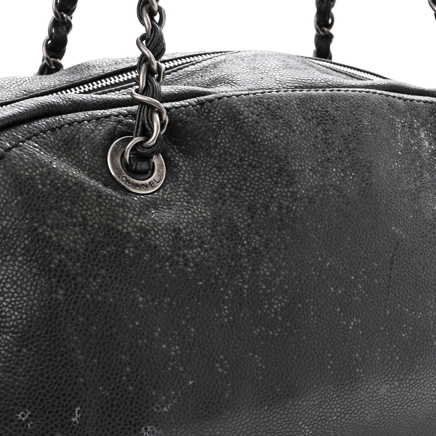 Glazed Caviar Coco Rider Bowling Bag Black