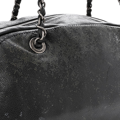 Chanel Glazed Caviar Coco Rider Bowling Bag Black 11 of 12