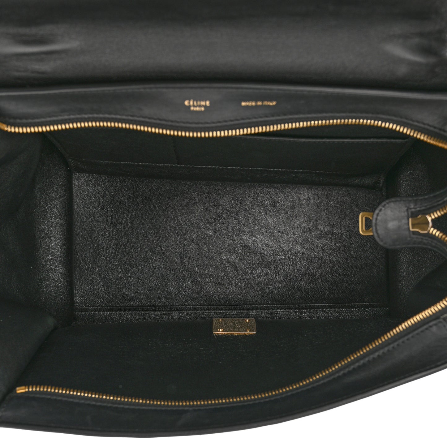 Crocodile Embossed Calfskin Suede Medium Trapeze Black