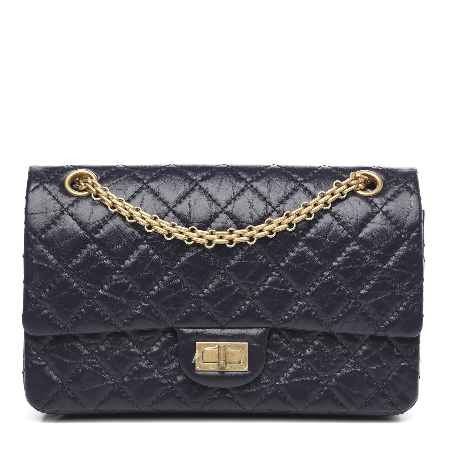 Aged Calfskin Quilted 2.55 Reissue 225 Flap Navy